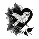 owl,hummingbird,bee tattoo design idea