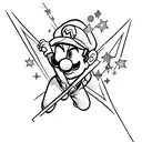 Mario star  tattoo design idea