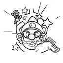 Mario star  tattoo design idea