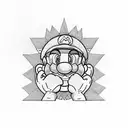super mario star  tattoo design idea