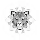 Mandala and leopard print tattoo design idea