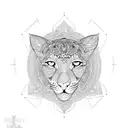 Mandala and leopard print tattoo design idea