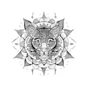 Mandala and leopard print tattoo design idea