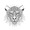 Mandala and leopard print tattoo design idea