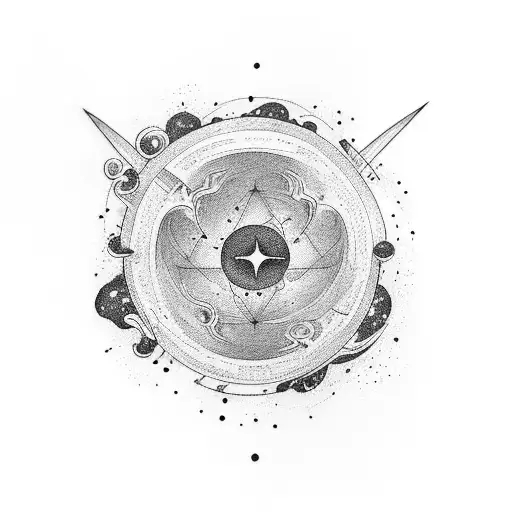 Universe and cosmic, small and simple for the arm tattoo design idea