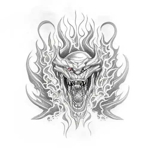monster truck with flames  tattoo design idea