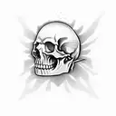 realistic skull tattoo design idea