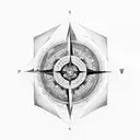 compass inner yin yang tattoo design idea