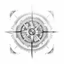 compass inner yin yang tattoo design idea