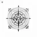 compass inner yin yang tattoo design idea