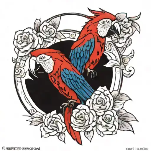 scarlet macaw tattoo design idea