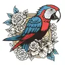 scarlet macaw tattoo design idea