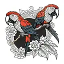 scarlet macaw tattoo design idea