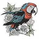 scarlet macaw tattoo design idea