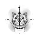 a cat shaped like dali clock  tattoo design idea