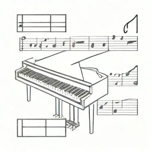 1 octave piano keys tattoo design idea