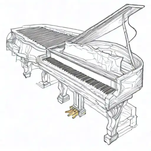 piano with large keys tattoo design idea