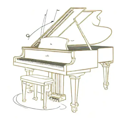 1 octave grand piano tattoo design idea