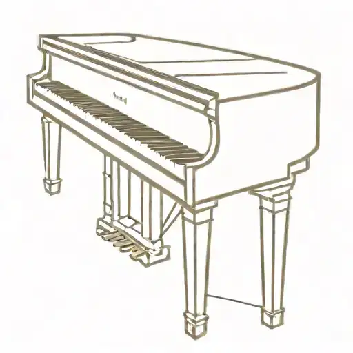 playable grand piano tattoo design idea