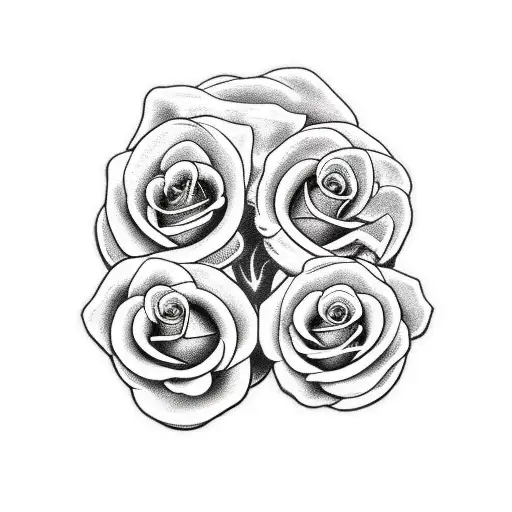 snake skull and roses tattoo design idea