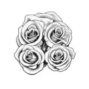 snake skull and roses tattoo design idea