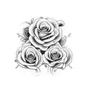 snake skull and roses tattoo design idea