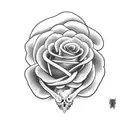 snake skull and roses tattoo design idea