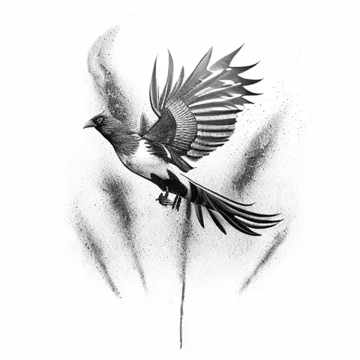 Collingwood magpie with 2 premiership cups tattoo design idea