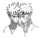 Naruto and Boruto facing off in an epic battle tattoo design idea