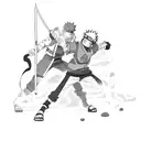 Naruto and Boruto facing off in an epic battle tattoo design idea