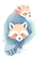 red panda+racoon+kawaii tattoo design idea