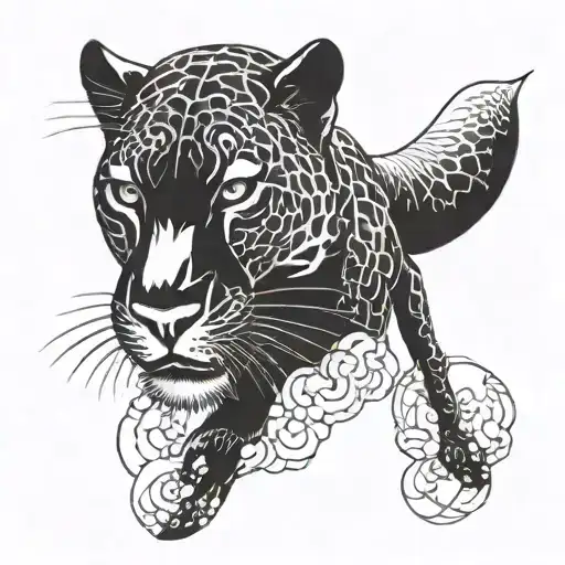 panther tradi japanese style modern interpretation tattoo design idea