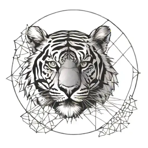 tiger moon tattoo design idea