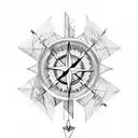 arrow with compass tattoo design idea