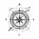 arrow with compass tattoo design idea