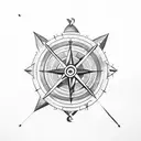arrow with compass tattoo design idea