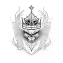 half good and half evil crown tattoo design idea