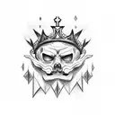 half good and half evil crown tattoo design idea