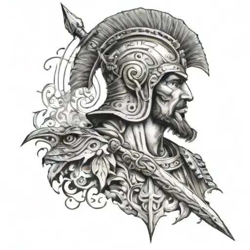 italian warrior tattoo design idea