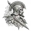italian warrior tattoo design idea