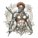 italian warrior tattoo design idea