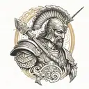 italian warrior tattoo design idea