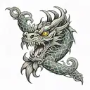 smokey dragon tattoo design idea