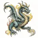 smokey dragon tattoo design idea