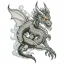 smokey dragon tattoo design idea