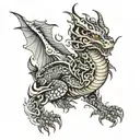 smokey dragon tattoo design idea