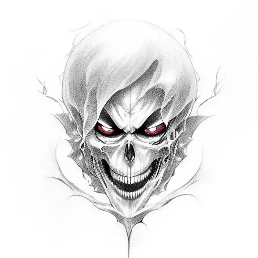 Create a hauntingly beautiful tattoo design that blends elements from Attack on Titan and Death Note, symbolizing the darkness within tattoo design idea