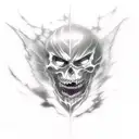 Create a hauntingly beautiful tattoo design that blends elements from Attack on Titan and Death Note, symbolizing the darkness within tattoo design idea