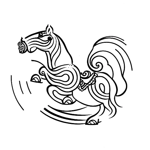 Carousel horse tattoo design idea