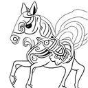 Carousel horse tattoo design idea
